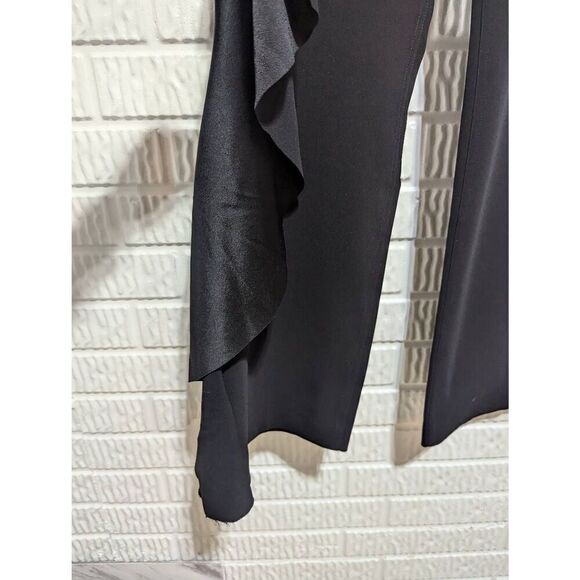 Cinq a Sept Women's Black Solid Side Ruffle Dress Trousers Pants Size 00 NWT - Picture 2 of 8